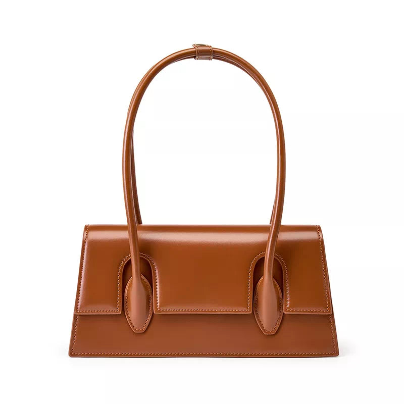 Women Leather Baguette Bag - Leather Purse Backpack
