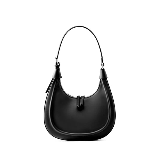 Exclusive designs of high-quality leather crescent shoulder bags with 2 straps