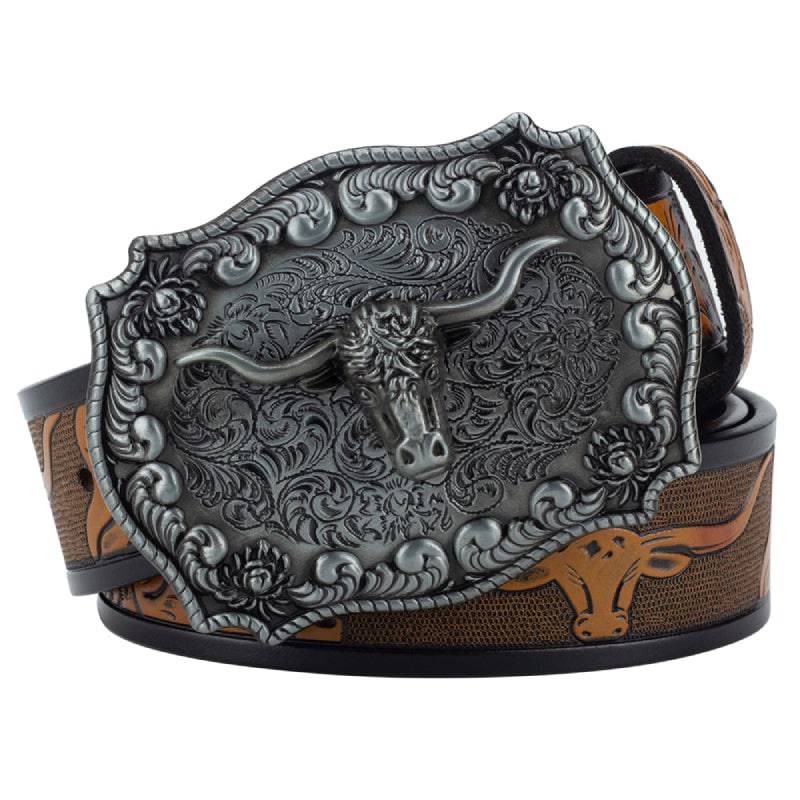 Handmade Silver Western Leather Belt For Men - Leather Purse Backpack