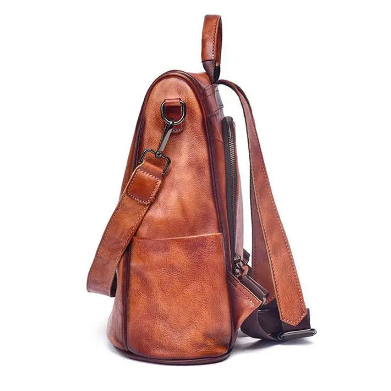 Cowhide leather school bag for students