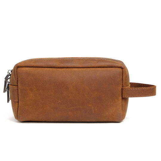 Crazy Horse leather dopp kit for on-the-go