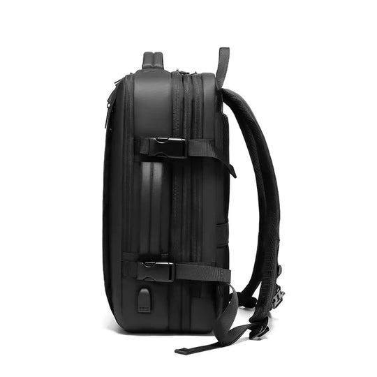 Men's travel backpack with adjustable size