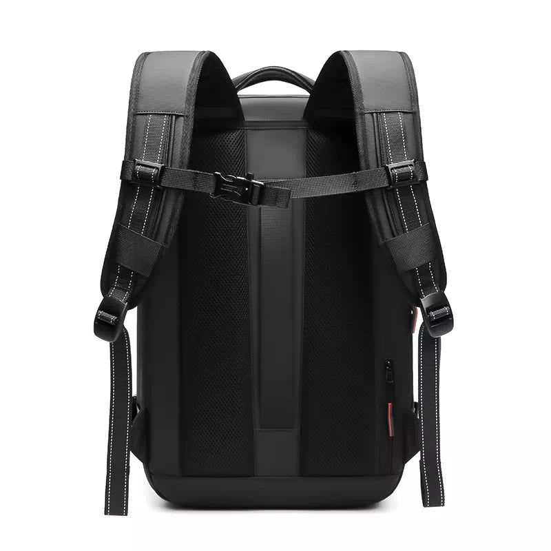 Large capacity carry-on backpack with expandable feature
