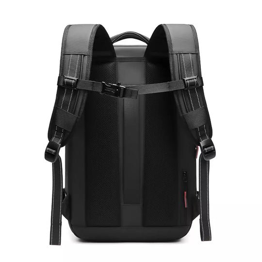 Large capacity carry-on backpack with expandable feature