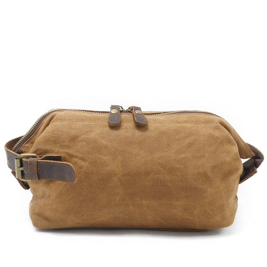 Canvas and Leather Toiletry Bag for Men Canvas and Leather Toiletry Bag for Women