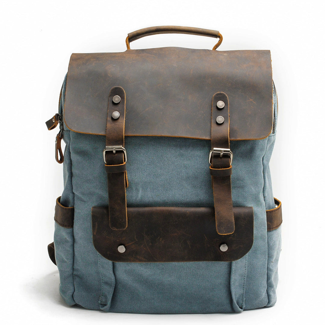 bookbag backpack leather Vintage Canvas Backpack – Classic, Durable Bag with Timeless Style for All Light Green / No