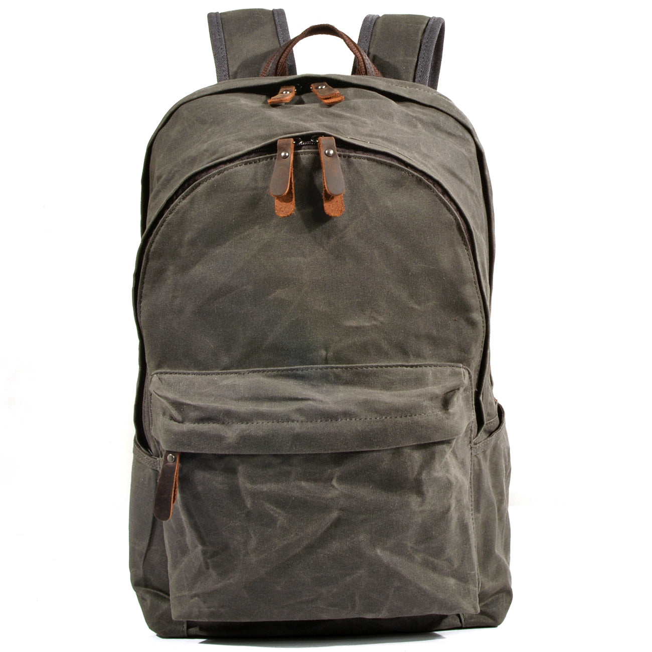 Retro Canvas Bookbag with Vintage Design and Adjustable Straps - Leather Purse Backpack