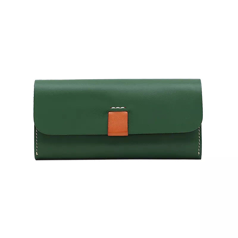 Women's Snap Leather Wallet - Leather Purse Backpack
