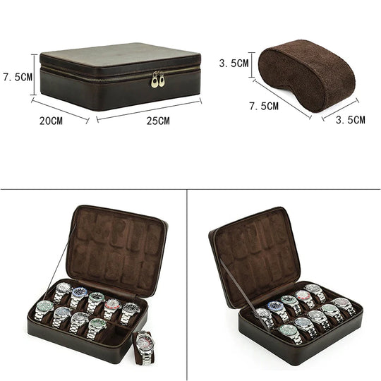 Sophisticated leather watch presentation box