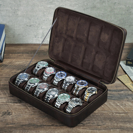 High-quality leather watch storage box