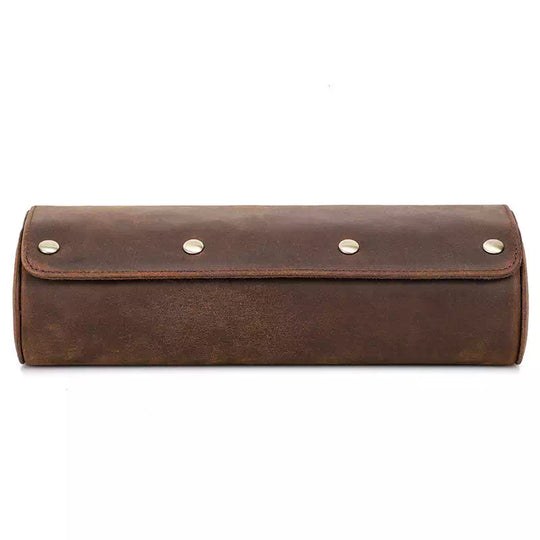 Modern leather watch roll-up case