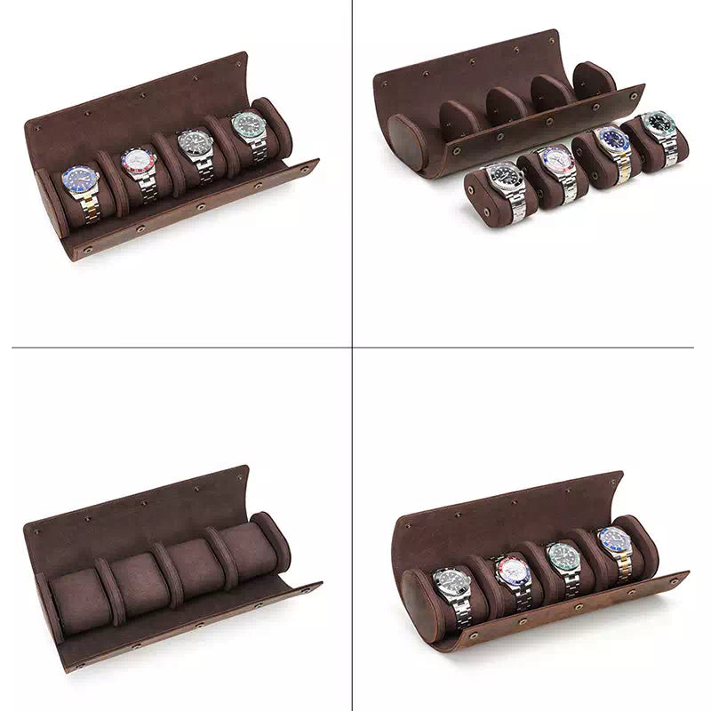 Compact leather watch organizer