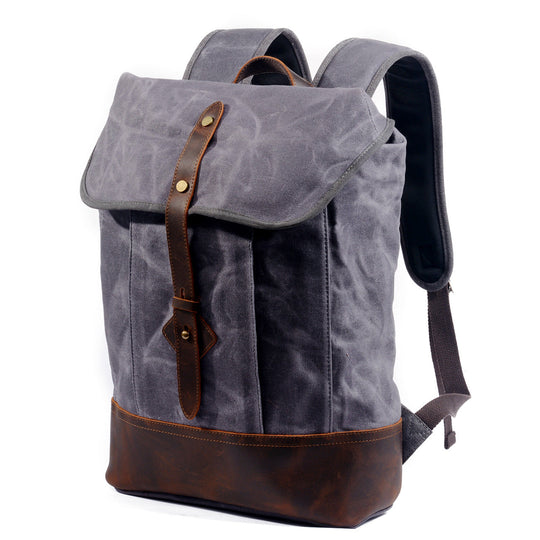 Classic Wax Canvas Backpack for Urban and Outdoor Use - Leather Purse Backpack