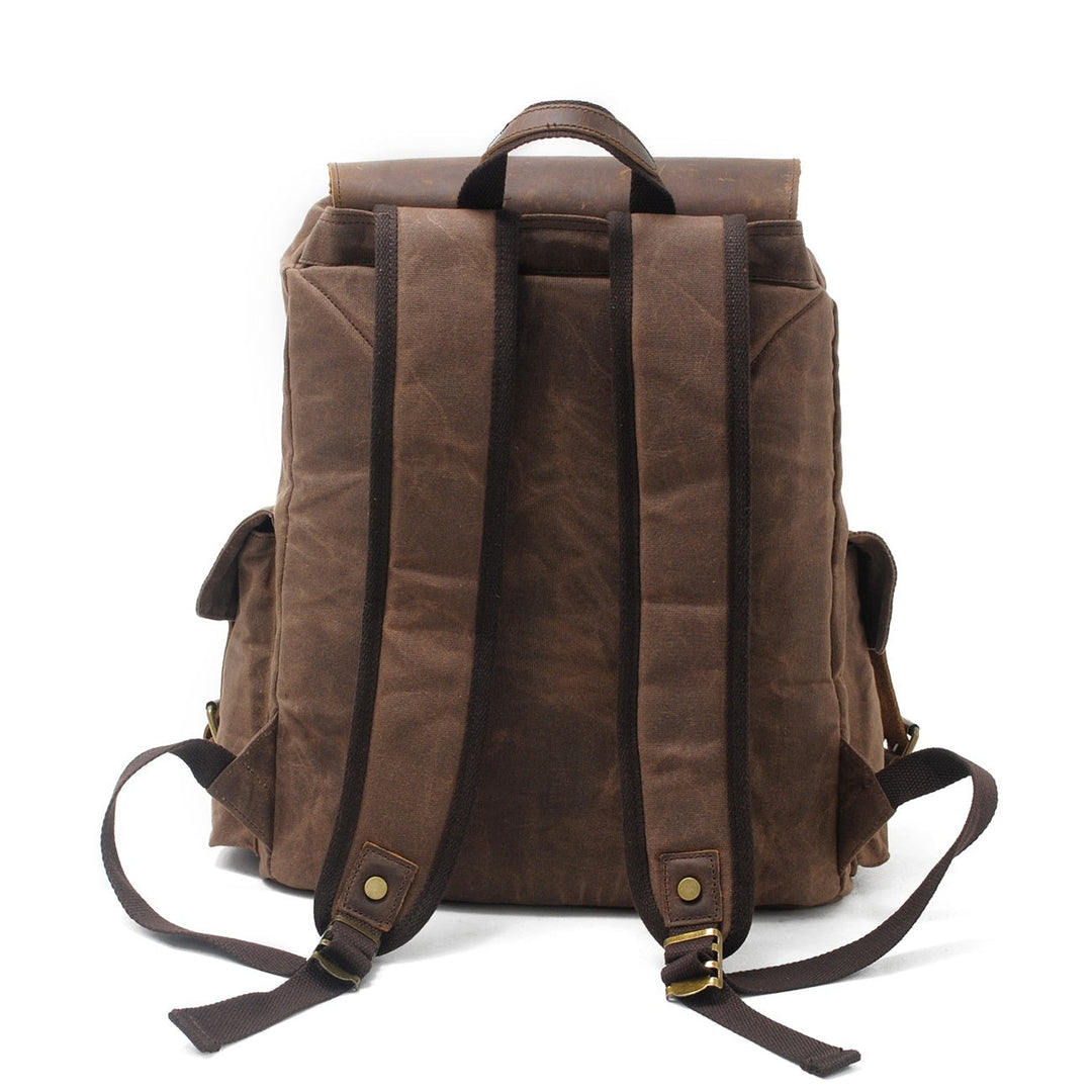 Waxed Canvas Backpack – Durable, Water-Resistant Bag with Classic Style - Leather Purse Backpack