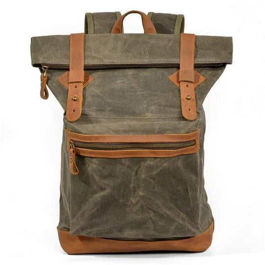 Waxed Canvas Bag – Durable, Water-Resistant Travel Tote with Vintage Charm - Leather Purse Backpack