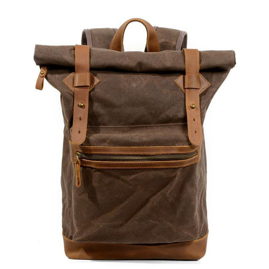 Waxed Canvas Bag – Durable, Water-Resistant Travel Tote with Vintage Charm - Leather Purse Backpack