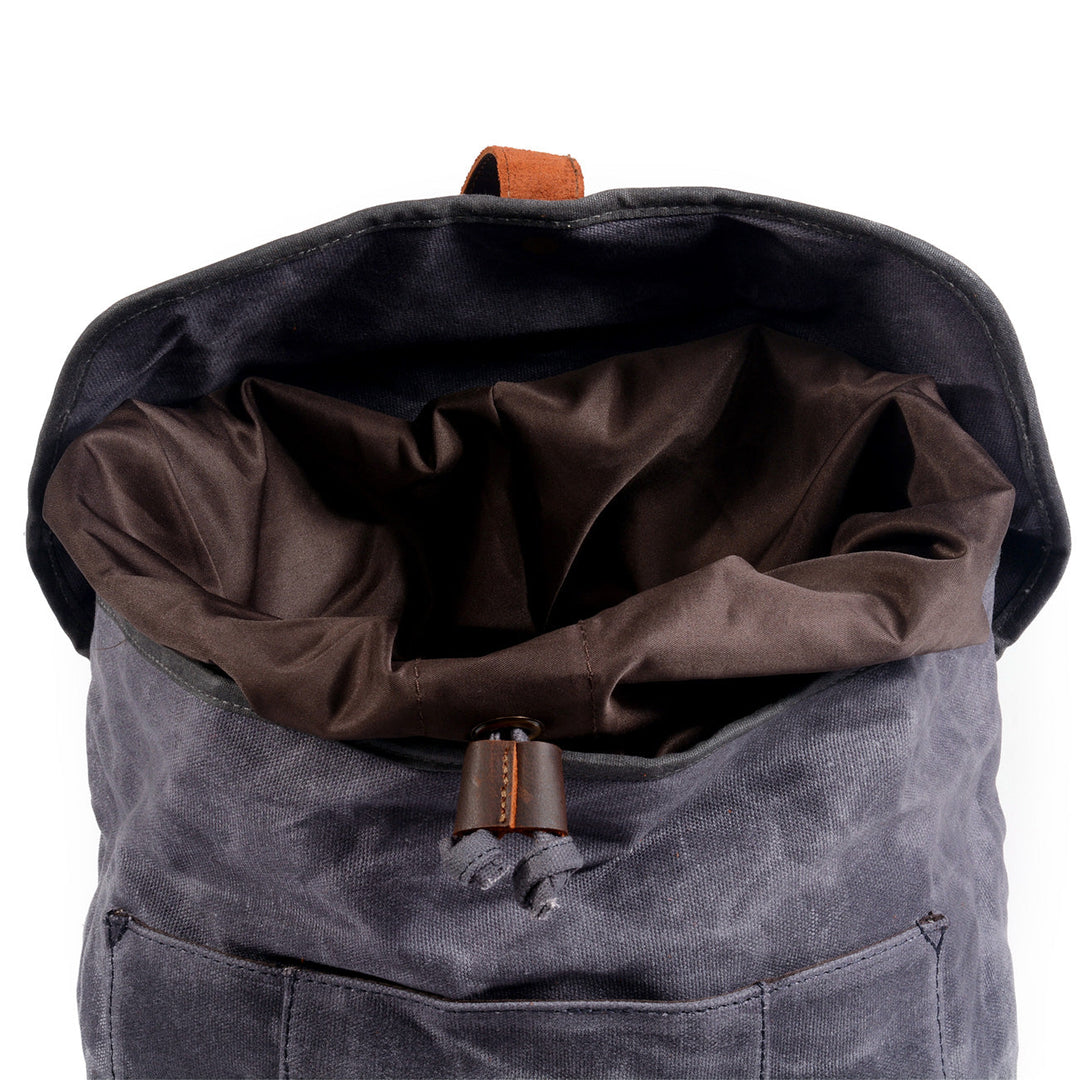 Classic Wax Canvas Backpack for Urban and Outdoor Use - Leather Purse Backpack