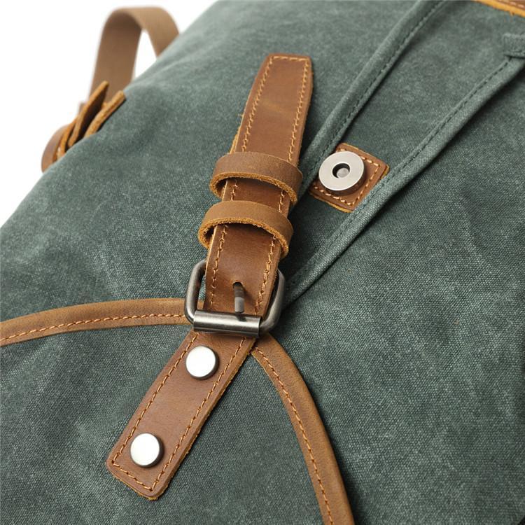 canvas and leather women's backpack Versatile Women’s Canvas Backpack for Work and Play Coffee