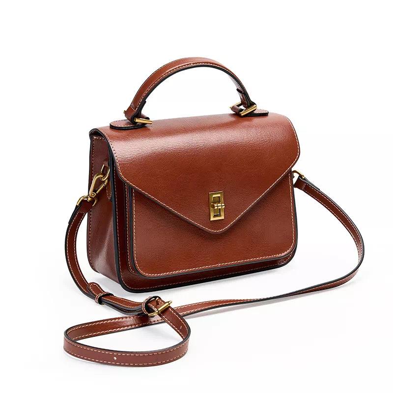 Stylish compact top handle handbag