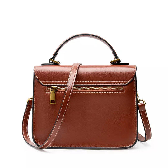 Women's top handle leather satchel