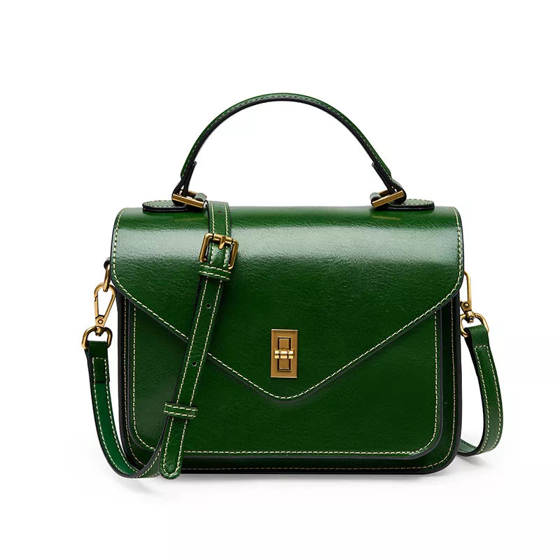 Compact and chic leather satchel