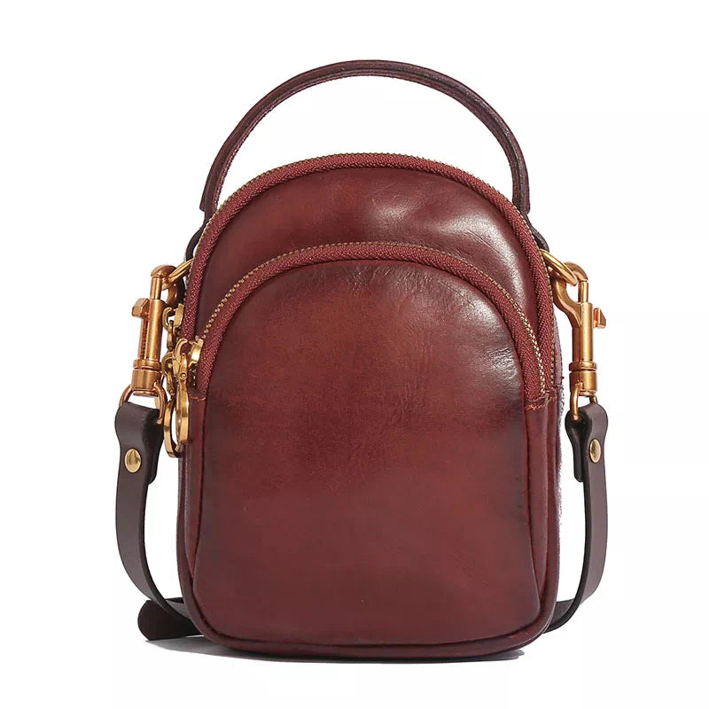 Trendy mini leather backpack with sling strap for women