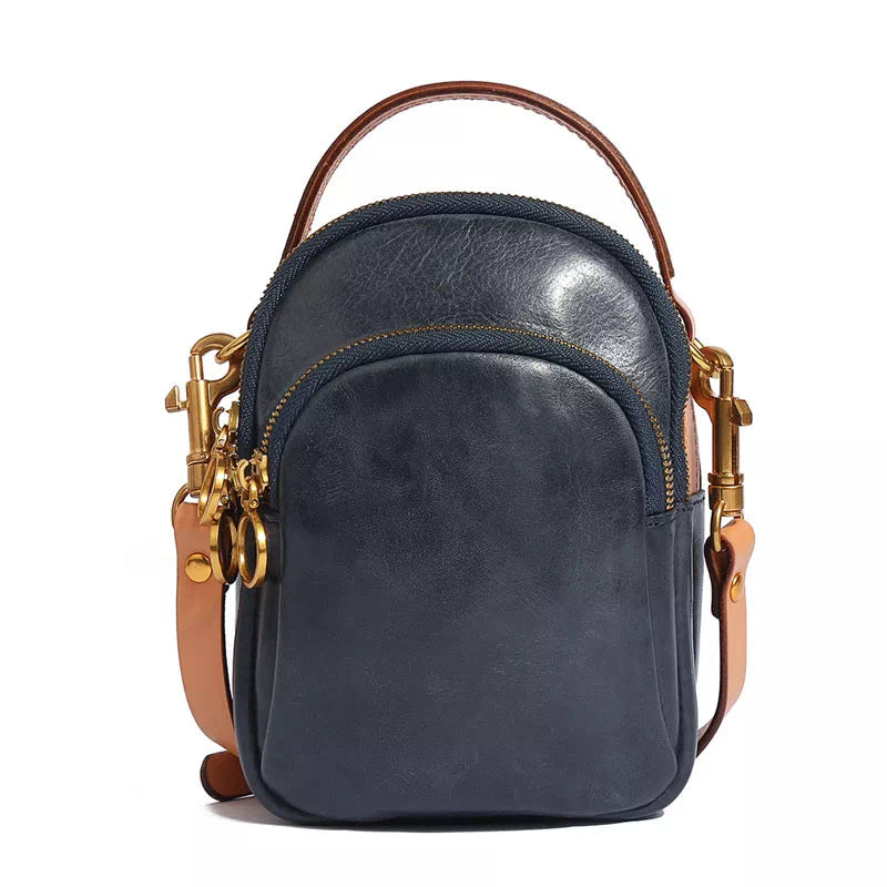 Stylish women's mini sling backpack in leather