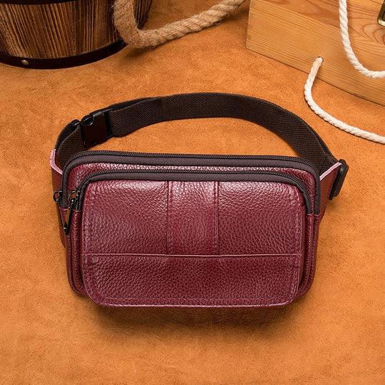 Fashionable women's leather waist pouch