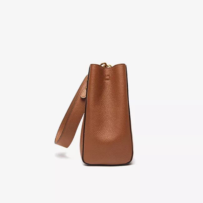 Women's Leather Shoulder Bucket Bag