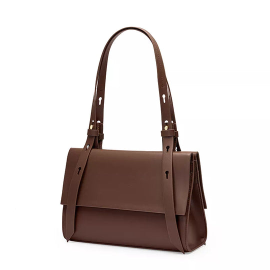 Women's Leather Shoulder Bag, Brown