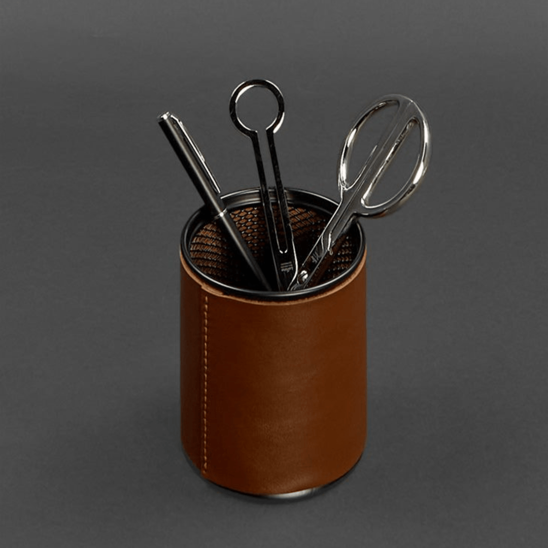 Personalized Leather Desk Set - Laptop Mat, Mouse Pad, and Pen Cup