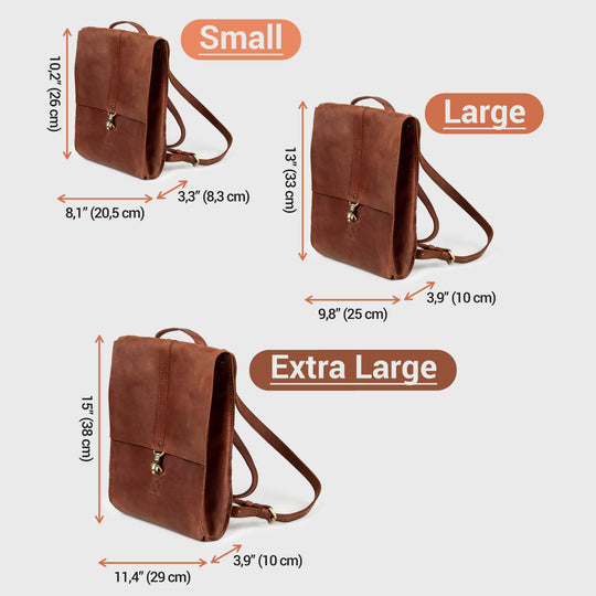Leather Purse Backpack Brown