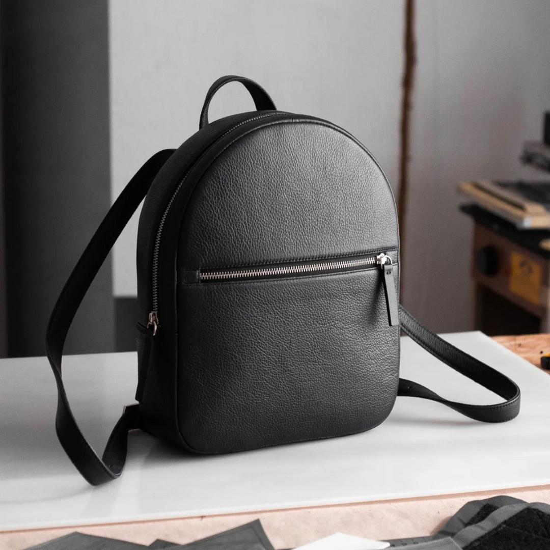 Classic women's leather backpack