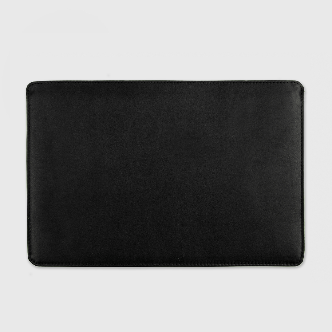 Leather Laptop Sleeve MacBook, Black - Vintage Pattern - Model L
