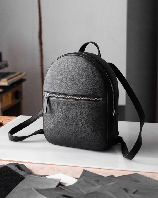 Elegant women's leather backpack