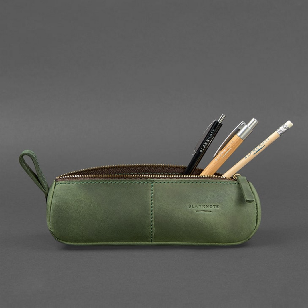 Vintage leather pencil pouch