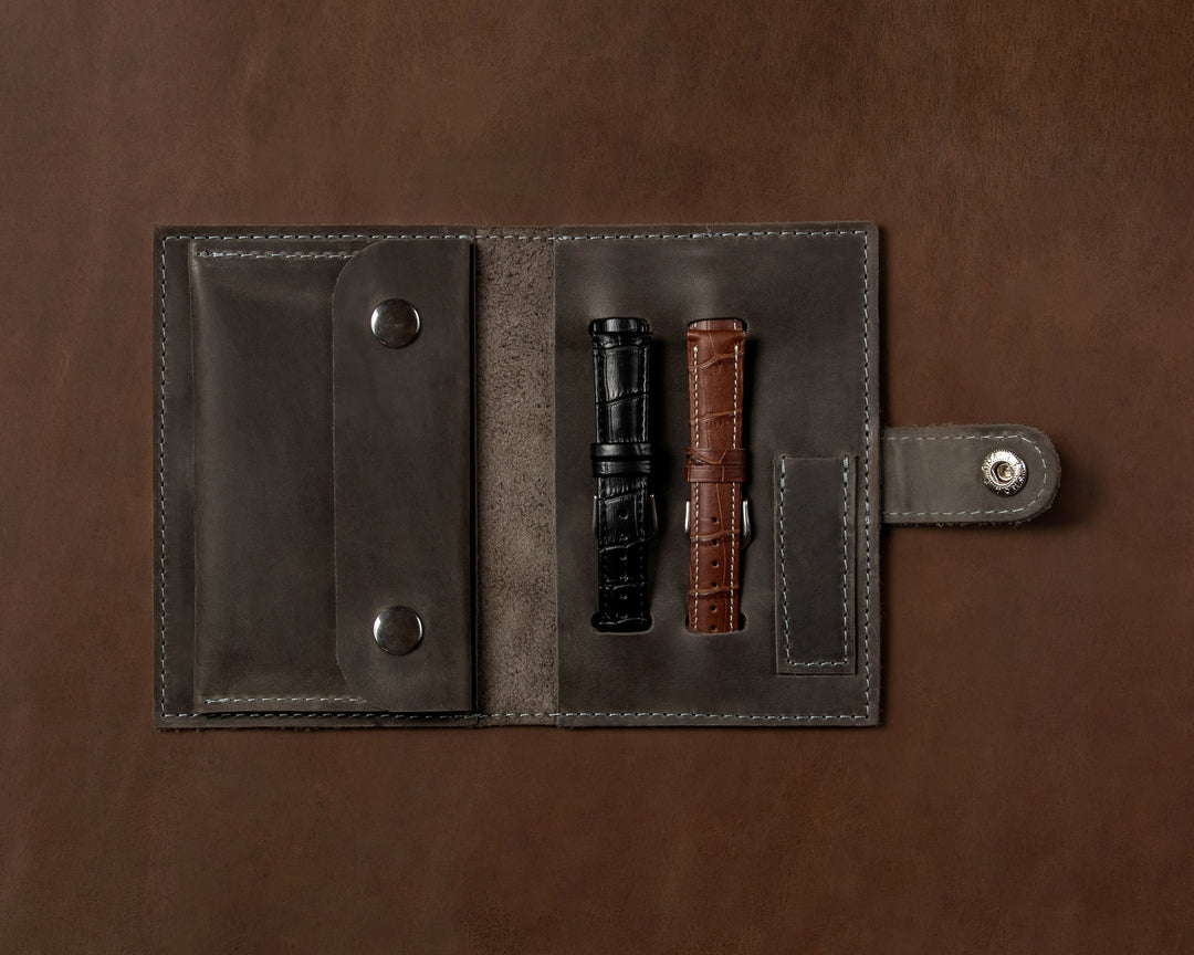 leather watch roll travel case