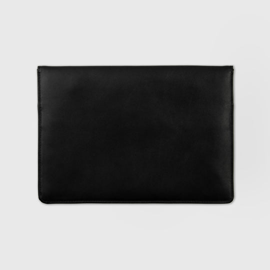 Leather Laptop Sleeve MacBook, Black - Vintage Pattern