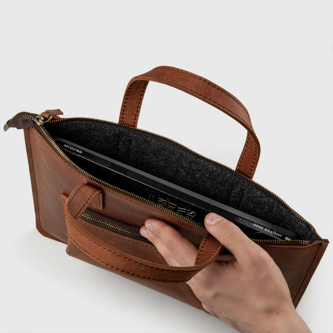 Custom leather laptop bag