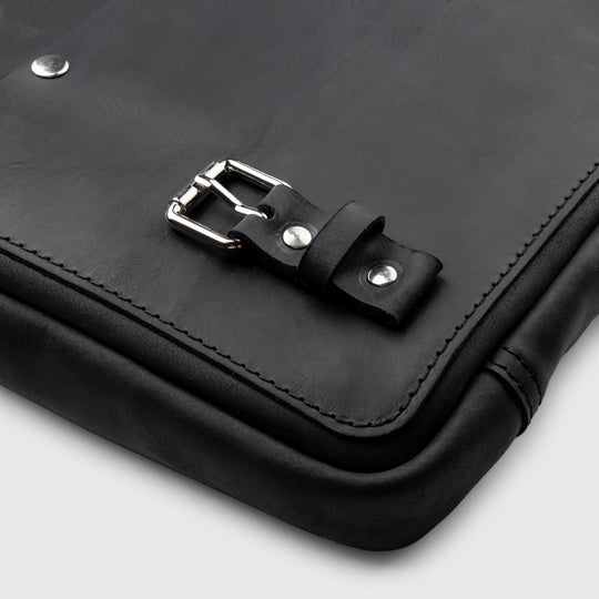 black leather briefcase men's